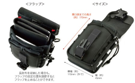 ガバッと大きく開く縦型キャリングケース／ハイエンドモデル＜社長仕様-2＞ウエスト バッグ スマホ 財布 収納 耐久 持ち運び ひとまとめ バンナイズ VanNuys ダークグレー