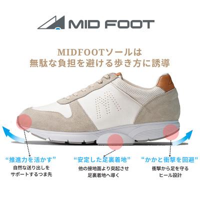 ふるさと納税 大和郡山市 ミッドフット 25.5cm WHITE(ホワイト) レザースニーカー 紳士靴 牛革 MF001JM |  | 02