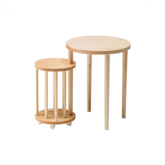 【ふるさと納税】旭川家具　コサイン　リンクテーブル　メープル_00657 | サイドテーブル 丸形 マガジンラック セット 家具 インテリア 天然木 旭川市ふるさと納税 北海道【沖縄・その他離島は発送不可】