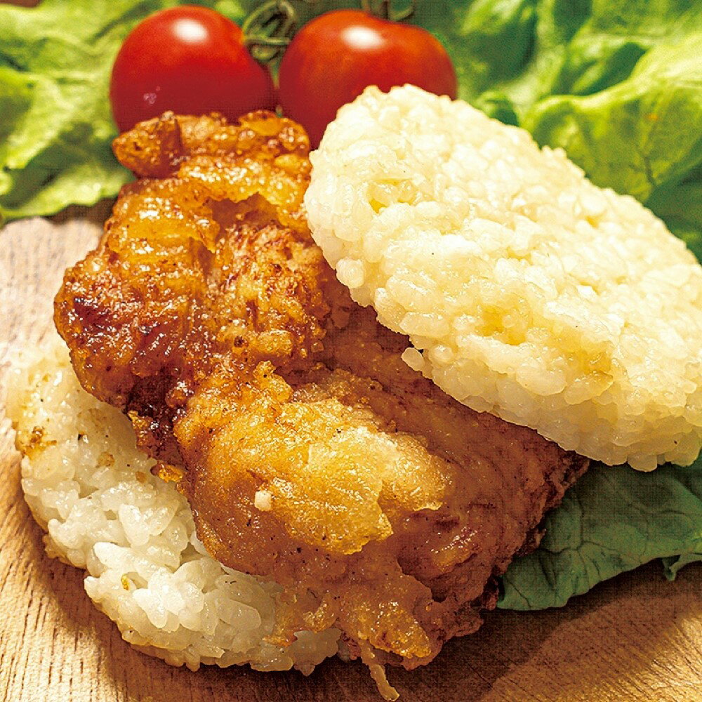 【ふるさと納税】かもめ弁当の「唐揚げライスバーガー」4個　らあげ カラアゲ から揚げ 鶏肉 鶏もも肉 米 バーガー 冷凍 お弁当 おかず おつまみ 揚げ物 揚物 簡単 調理 お手軽 電子レンジ送料無料 新潟県 村上市 1096002