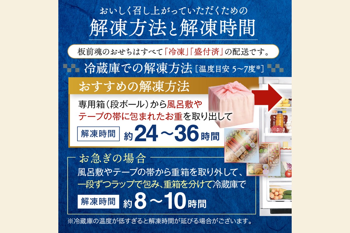 【F-029】「板前魂の朱雀」特大八.五寸 和洋中華風三段重おせち(5人前)