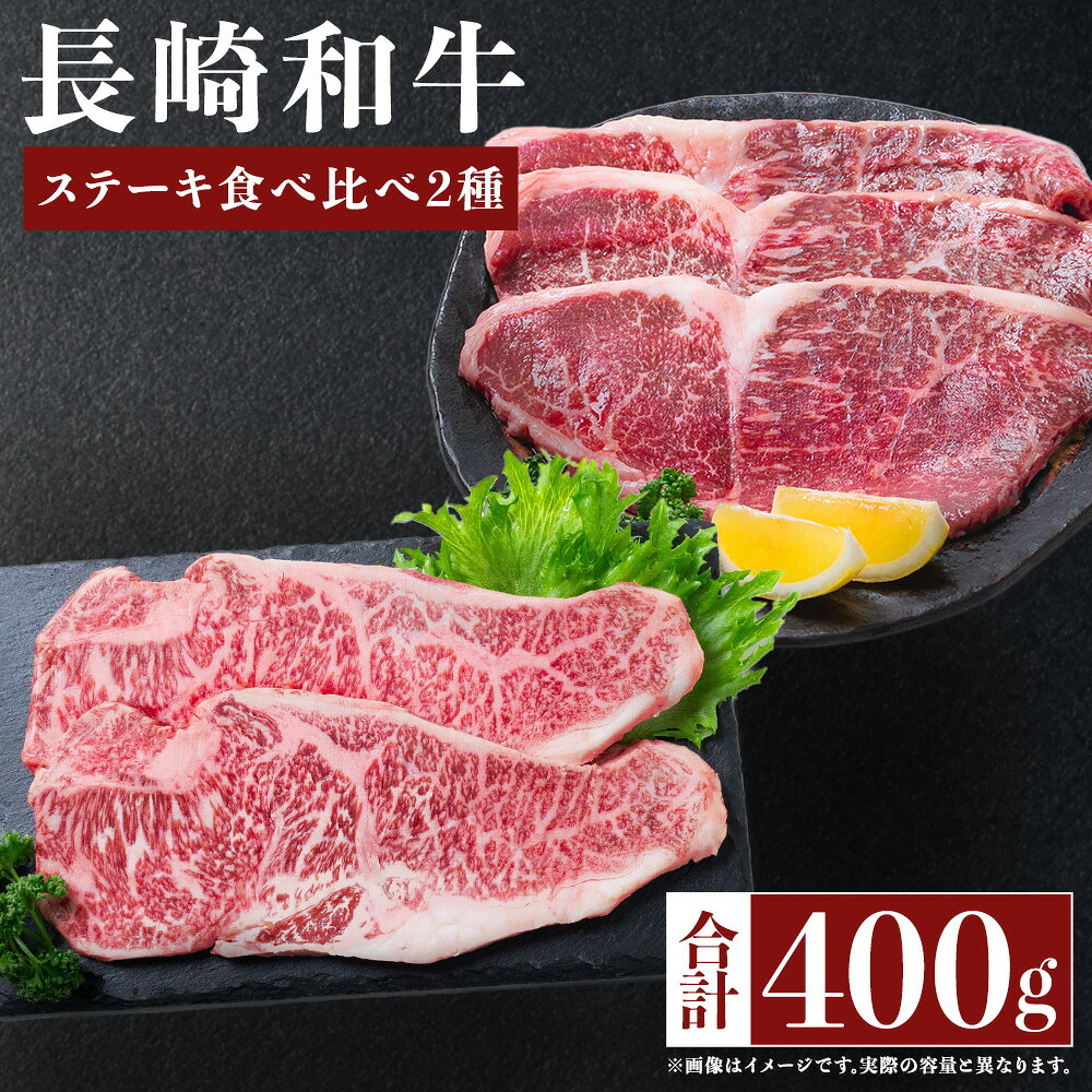 【ふるさと納税】 長崎和牛 ステーキ食べ比べセット サーロイン もも 2種 計約400g 各約200g 和牛 牛肉 お肉 もも肉 モモ肉 赤身 霜降り ステーキ 冷凍 長崎県産 国産 長崎県 時津町 送料無料