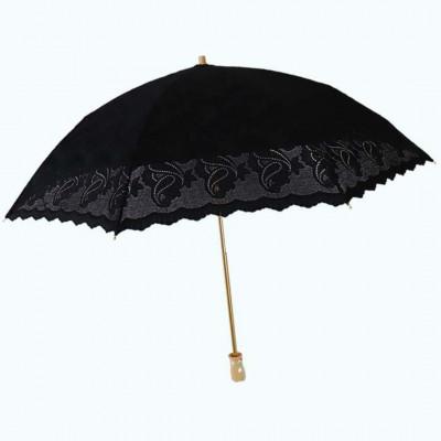 ふるさと納税 田原本町 傘 日傘 レディース 2つ折 UV防止 2重張り ペイズリー柄 551002 日本製 ブラック |  | 01