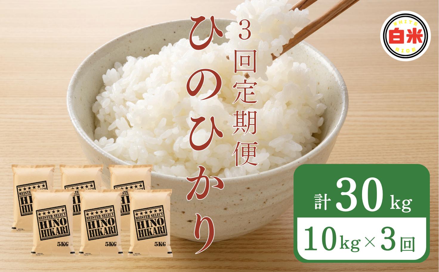 
【全3回定期便】佐賀県産ひのひかり 白米 10kg×3回 計30kg
