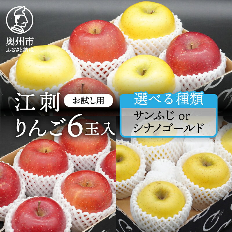 【ふるさと納税】 【少量お試し用】江刺りんご 選べる種類 サンふじ シナノゴールド 6玉入 期間限定 数量限定 丸秀品 江刺 りんご 林檎 ブランドフルーツ サンフジ フルーツ 果物 奥州市産 少量 お試し 家庭用 自宅用 [AQ038]