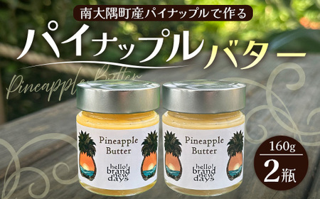 絶品！南大隅町産 【パイナップルバター】約160g× 2瓶 HB-3 ｜パイナップル バター フルーツ ジャム 加工品 スプレッド 国産 南国フルーツ 手作り 鹿児島県 南大隅町 hello! bra