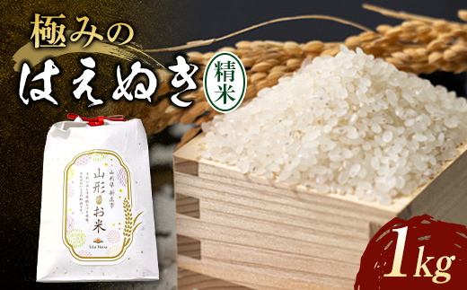 【令和6年産】先行予約 極みのはえぬき（精米）1kg 米 お米 おこめ 新米 ふるさと納税 山形県 新庄市 F3S-2088