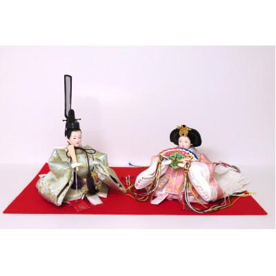 ふるさと納税 北名古屋市 【山田人形店】伝統工芸士　尾張屋 寿翁(すおう)作　額縁仕立ての南天柄の金襴のおひなさま
