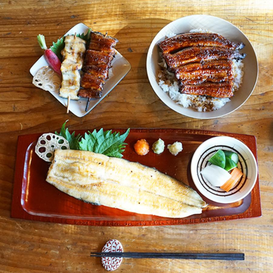 ＜ヤママツ村田商店＞ブランド鰻【でしこ】×ヤママツ村田商店　炭火白焼き（長焼き）-炭火蒲焼き食べ比べセット白焼200g×1、蒲焼110g×2