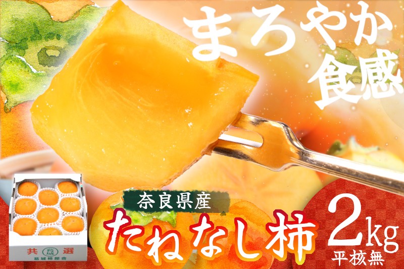 種無し柿（平核無柿）約2kg / 奈良県農業協同組合 フルーツ かき 果物  種無し 奈良県 御所市