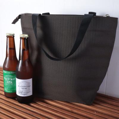 ふるさと納税 見附市 【地ビール工場コラボレーション】保冷保温バッグ C/#ブラウン ヘリンボン