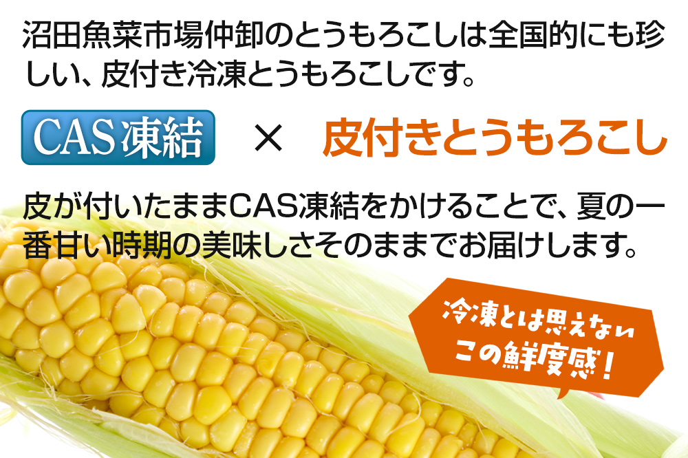 CAS印 利根沼田産 皮付き とうもろこし 5本 株式会社沼田魚菜市場仲卸