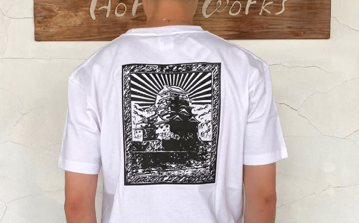 Ｔシャツ FYC 福山キャッスルシリーズ 【ホワイト/Lサイズ】　Ｔシャツ 半袖 ファッション 衣類 福山城 ユニセックス 男女兼用 広島県福山市/有限会社ホルス [BAFG013]