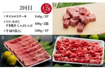 【全3回】A5ランク すき焼き しゃぶしゃぶ ステーキ 総量5.11kg ロース モモ 切り落とし ウデ  ミスジ 長崎和牛【肉のあいかわ】 [NA50] ロース モモ 切り落とし ウデ  ミスジ 肉