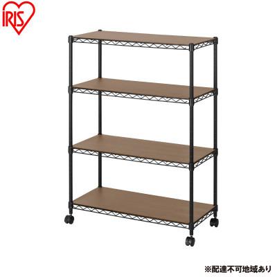 ふるさと納税 大河原町 カラーメタルラック ウッドボード付き CMM-75104B 黒 アイリスオーヤマ[53753284]