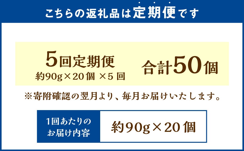 【5回定期便】プリン2種セット（ミルク・カスタード） 約1.8kg（約90g×20個）