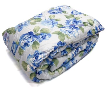 中わた約1.0kg入り！ ウール混掛ふとん シングルロングサイズ(約150×210cm) ブルー色 RWF-151 [1183]