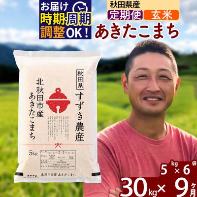 ふるさと納税 北秋田市 令和7年産《定期便9ヶ月》秋田県産 あきたこまち 30kg 玄米|szap-21009