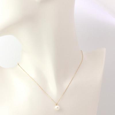 ふるさと納税 山梨市 K18あこや真珠7.5-8.0mmペンダント【ダイヤ0.05ct】 |  | 02