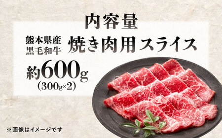 熊本県産 『原田畜産』 黒毛和牛 焼き肉用 スライス 計約600g（約300g×2パック） 牛肉 牛 【有限会社 九州食肉産業】[AYCN134]
