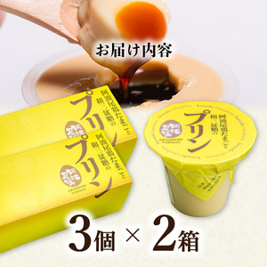【ふるなびWEEK対象】阿波尾鶏たまごと和三盆糖のプリン　3個入り×2箱　