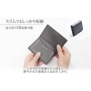 hide k 1896 ソフトカーボン カードケース  スリム タイプa【グレイ】card case a 11cm×7cm×1cm メンズ 名刺入れ 名刺ケース めいし ビジネス カード入れ カウレザ