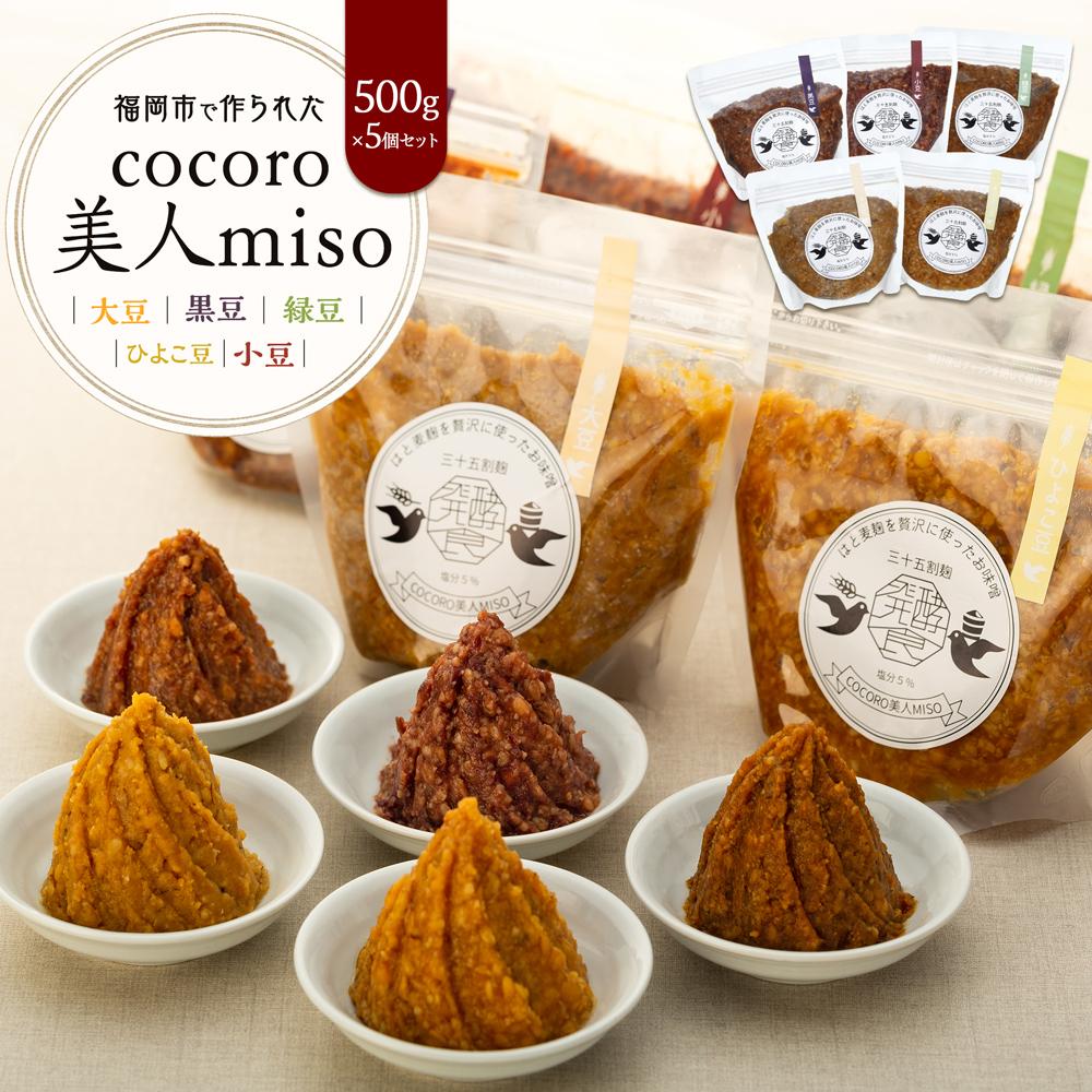 【福岡市で作られた】COCORO美人MISO（大豆）（黒豆）（緑豆）（ひよこ豆）（小豆）