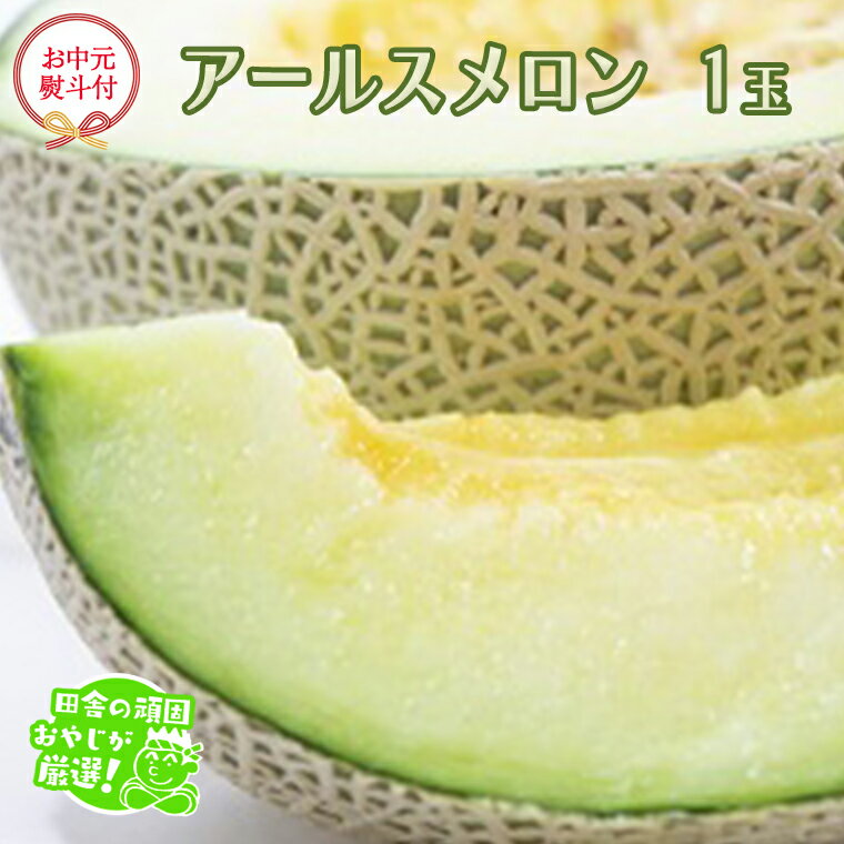 【ふるさと納税】【 お中元 熨斗 付】 アールスメロン 1個 【2026年8月より発送開始】田舎の頑固おやじが厳選！ メロン お中元 ギフト 高糖度 甘い 美味しい フルーツ