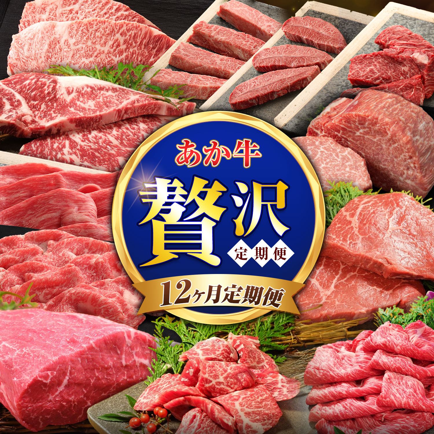 【ふるさと納税】12ヶ月定期便 熊本和牛 あか牛 贅沢定期便 計7.73kg 三協畜産 《お申込み翌月から出荷》熊本県 菊池市 くまもとあか牛 和牛 牛肉 熊本県産 国産 すき焼き 焼肉 ブロック ステーキ