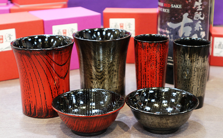 漆塗り「酒逢」黒銀タンブラータイプ・千 酒器 工芸品 器 食器 