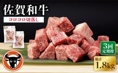 【3回定期便】 佐賀和牛 コロコロ 切落し 600g (300g×2P) 【一ノ瀬畜産】 [NAC107] 牛肉切り落とし 牛肉切り落とし 牛肉切り落とし 牛肉切り落とし 牛肉切り落とし 