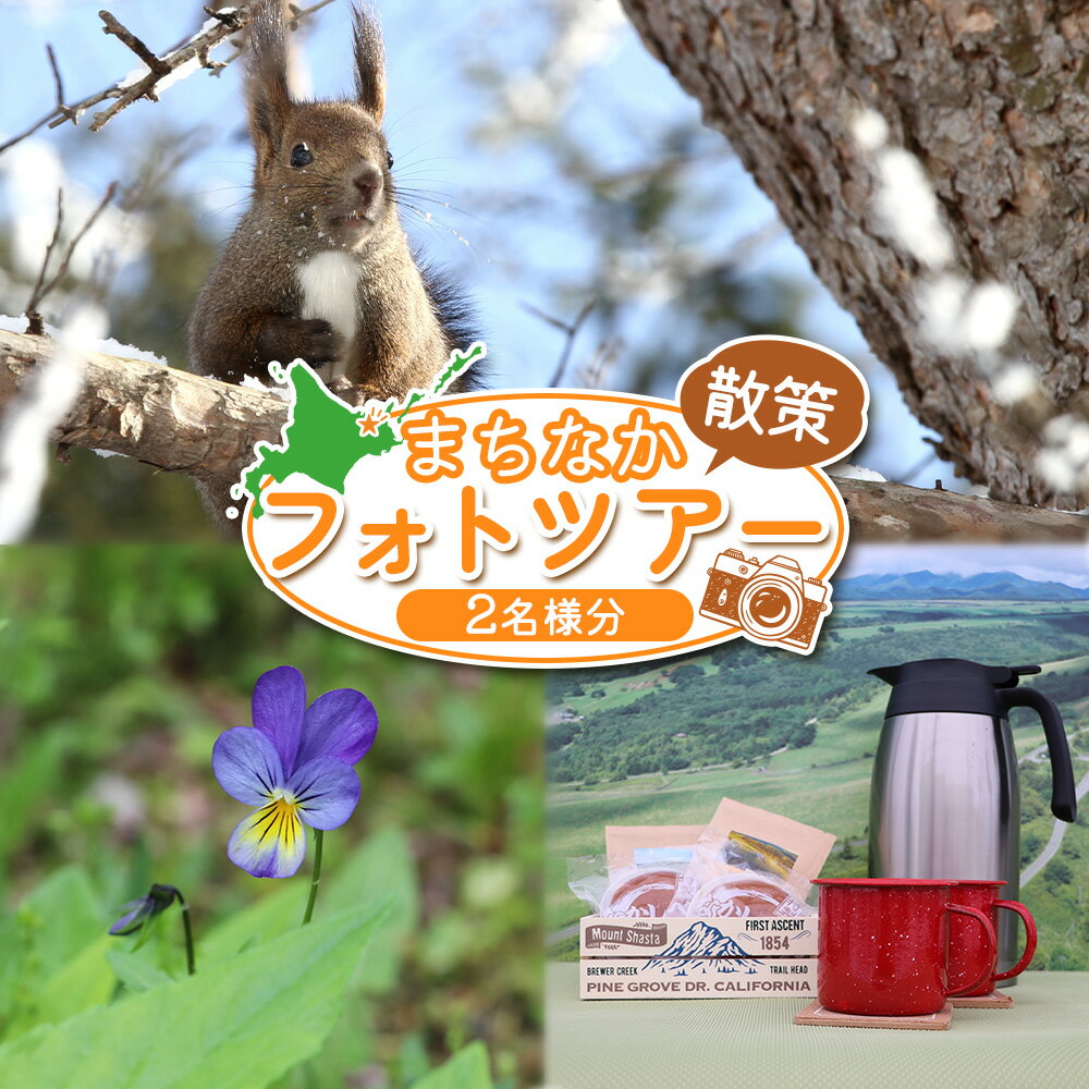 【ふるさと納税】まちなか散策 フォトツアー 体験チケット 2人分 オンライン 申請 ふるさと納税 北海道 中標津 散策 探検 公園 写真 カメラ 撮影 動物 植物 風景 ツアー 早朝ツアー 体験 チケット 券 2名 中標津町【32013】
