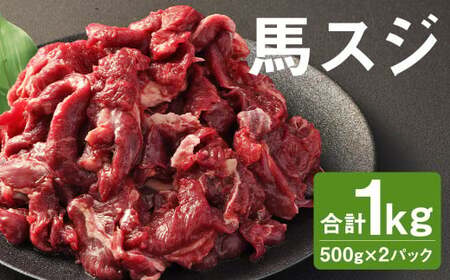 【ふるさと納税】馬スジ 合計1kg 500g×2パック《90日以内に出荷予定(土日祝除く)》 小分け すじ 馬すじ 馬肉 冷凍