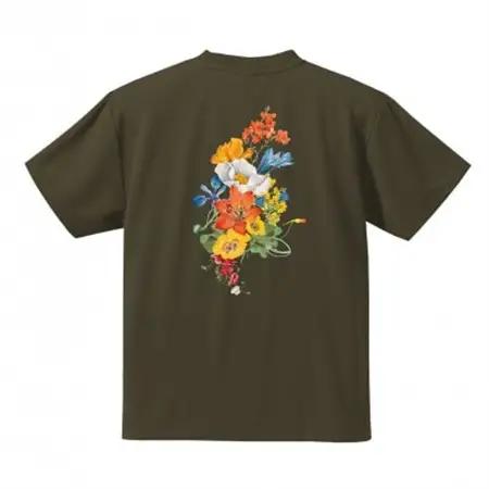 JTTA公認　卓球ユニフォーム【男女兼用(ドライ):Mサイズ】フラワー　オリーブ_装飾品・工芸品  洋服 _【1518844】