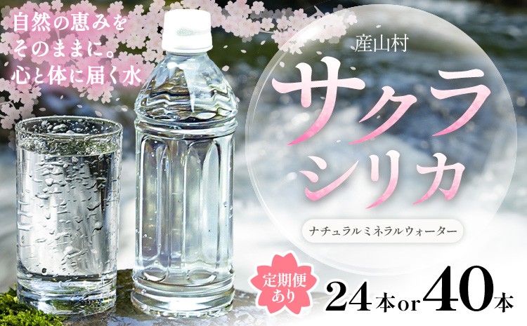 
            サクラシリカ 500ml 選べる 24本 40本 定期便あり みずの里《30日以内に出荷予定(土日祝除く)》熊本県 阿蘇郡 産山村 ミネラルウォーター シリカ 水 天然水 鉱水 ラベルレス ラベルなし
          
