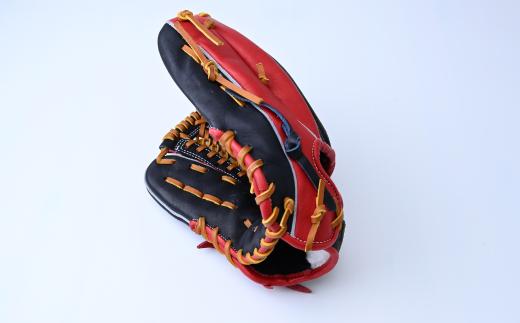 【紺×赤】一富士 軟式グラブ 内野手オールラウンド用 カラーグラブ | 野球 内野手 グラブ オールラウンド 軟式 スポーツ 職人 一富士 野球グローブ 池北工房 埼玉県 上尾市