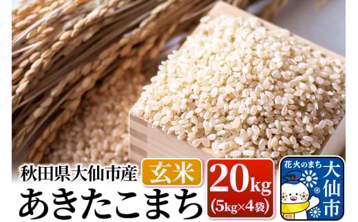 新米 米【令和7年産】あきたこまち 玄米 20kg（5kg×4袋）秋田県大仙市産