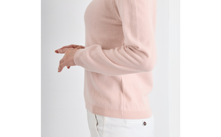 ベビーカシミヤ　クルーネックセーター　レディース　Lサイズ　【ピンク】 【178007-3】 ｶｼﾐﾔ 天然素材 ｾｰﾀｰ 服 国産 国内製造 ﾍﾞﾋﾞｰｶｼﾐﾔ