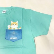 猫城主　さんじゅーろ―Tシャツ(ブルーグリーン)　M サイズ