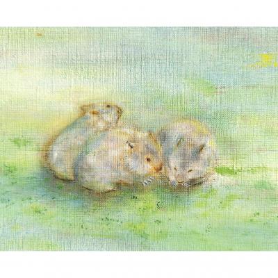 ふるさと納税 池田市 鈴木雄太アトリエ ウォンバット絵画 『それぞれのお月見』【ジクレー版画】額付き |  | 02