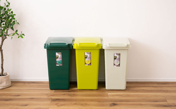 ごみ箱 連結 45L ダークグリーン 2個組 / ダストボックス シンプル リビング / 恵那市 / 東谷株式会社 明智流通センター [AUAD059]