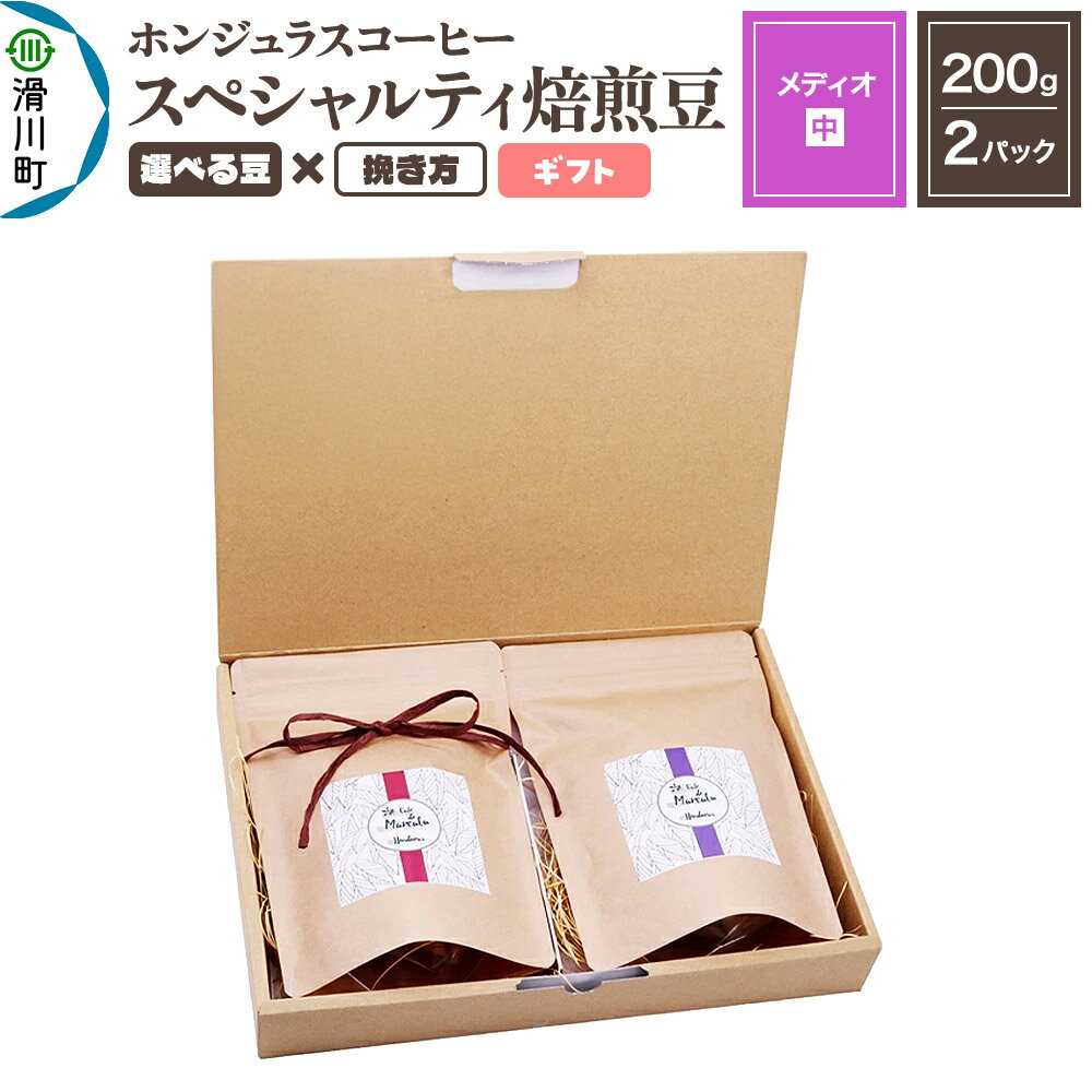 【ふるさと納税】コーヒー豆 自家焙煎 ホンジュラス スペシャルティコーヒー ギフトセット【メディオ】【選べる豆×挽き方】焙煎豆200g×2パック