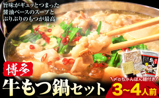 もつ鍋 博多 牛もつ鍋 セット 3~4人前 株式会社木村食品《90日以内に出荷予定(土日祝除く)》福岡県 鞍手郡 鞍手町 牛 牛肉 もつ 鍋 送料無料
