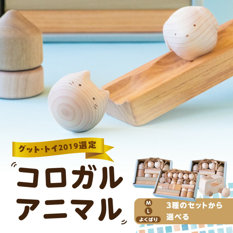 【ふるさと納税】【選べる種類】コロガルアニマル（つみきM・つみきL・よくばりセット） 知育 知育玩具 積み木 つみき 木材 赤ちゃん 1歳 2歳 3歳 4歳 名入れ 刻印 ギフト プレゼント 出産祝い 誕生日 福岡県 八女市