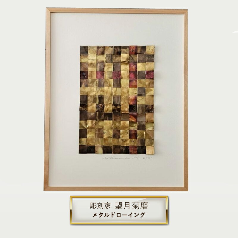 【ふるさと納税】彫刻家 望月菊磨 『メタルドローイング』額入　平面作品 N【 アート ART 神奈川県 大磯町 】