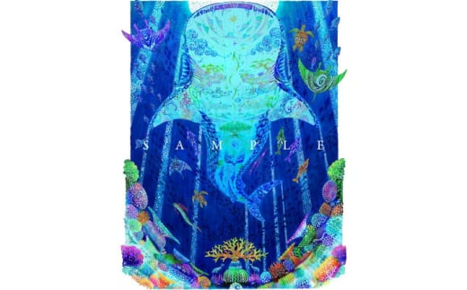 ［琉球イラストレーション］ 与儀勝之 『海の星 〜月夜の宮〜 / Star of the Sea - Moonlight palace -』 額装Lサイズ インテリア 雑貨 アート おしゃれ おすすめ 沖縄市 / yogima office [BCAI018]