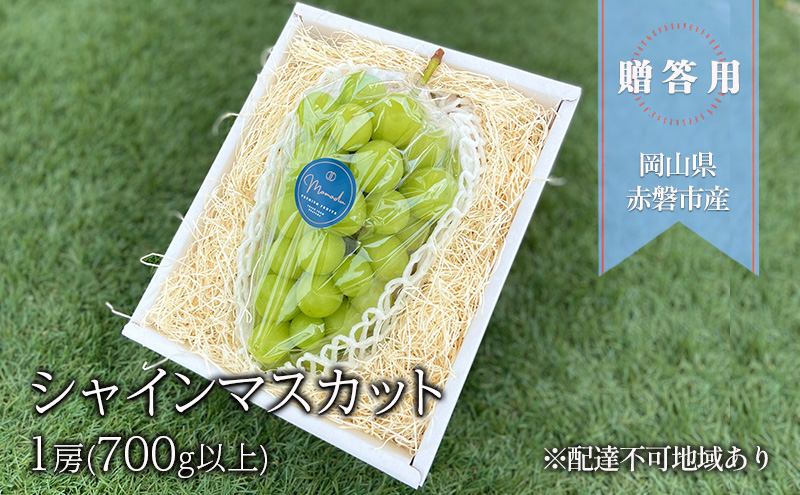 ぶどう 2026年 先行予約 贈答用 シャインマスカット 1房(700g以上) ブドウ 葡萄 岡山県 赤磐市産 フルーツ 果物 ギフト 