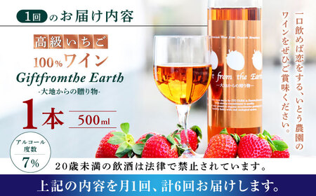 【6回定期便】高級 いちご 100％ワイン Giftfromthe Earth -大地からの贈り物- オーガニック【伊藤農園】  いちご 苺 熊本県 特産品 有機 お酒 オーガニックワイン [ZBB0