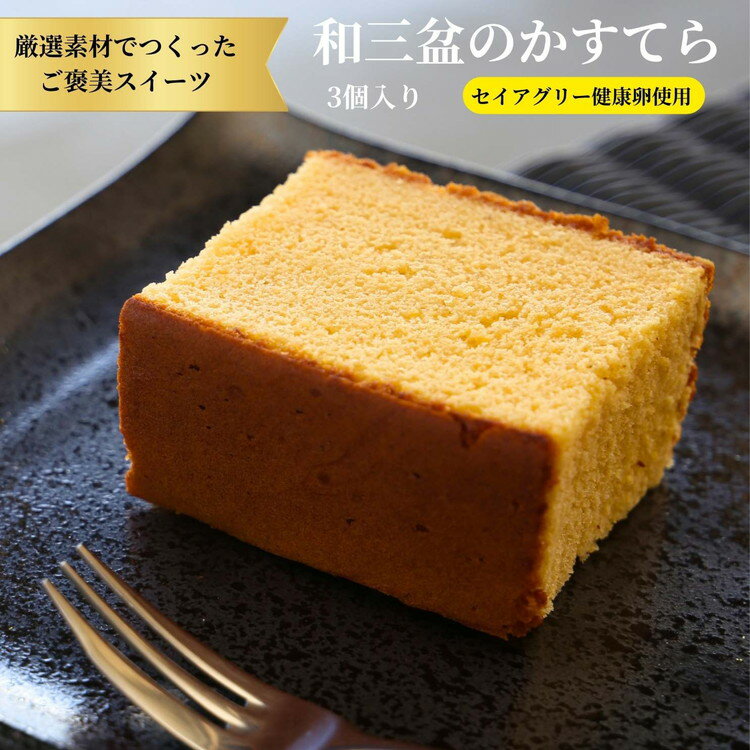 【ふるさと納税】009-004 「和三盆のかすてら」セイアグリー健康卵使用 3個入り ※離島への配送不可