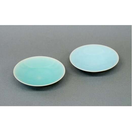 翡翠・天青小皿2枚セット 有田焼 青磁 食器 取皿 作家 梶原大敬 茂正工房 A12-106_イメージ2